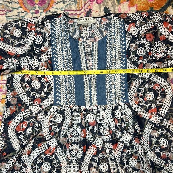 Sachin + Babi x Anthropologie Kalena Embroidered Eyelet Blouse New Size XS - Picture 12 of 13